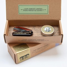 Captain Fawcett Ricki Hall Booze & Baccy Mustache Wax & Folding Pocket Mustache Comb Gift Set
