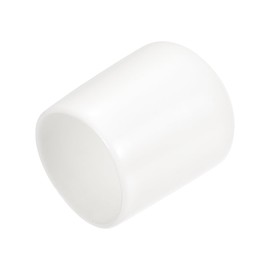 sourcing map 25pcs Rubber End Caps 17mm ID Vinyl Round End Cap Cover Screw Thread Protectors White