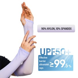 UEIOAVL Running-Armlinge für Herren, 1 Doppelarmmanschette Kompressionsarmmanschette Sonnenschutz-Armmanschette mit Daumen Eisseidenmanschette geeignet für Sport Wandern Radfahren Unisex (lila)