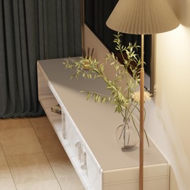 Zinkooat Leather Desk Mat,1.8mm Thick,12x42 Inch Desk Cover,Desk Protector Mat,Dresser Cover Top,Nail Table Mat,Dresser Cover,Quartz Countertop Protector,Table Sticker Cover(Light Brown+Gray,12×42)