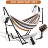 Hammock with Foldable Steel Stand,Frabic Tension Adjustable,Carrying Bag Included, 616