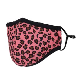 Washable Reusable 3 Layers Cotton Cloth - Pink - Leopard Print, One Size Fits Most