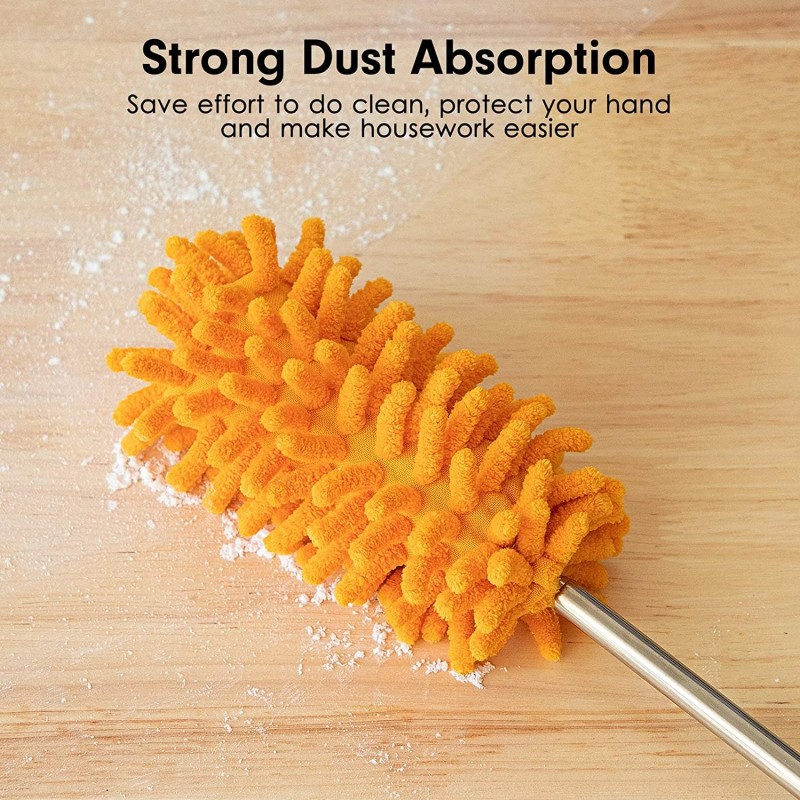 Microfiber Duster for Cleaning, Tukuos Hand Washable Dusters with 2Pcs