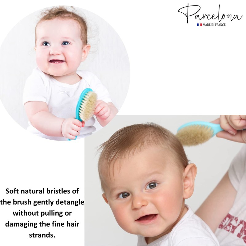 Parcelona Combo de aseo francés blanco, azul y marrón, cerdas