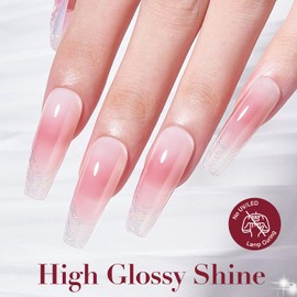 AZUREBEAUTY Dip Powder Set 6 Pcs Jelly Blush Gradient, Natural Dipping Powder French Nail Art Starter Manicure Salon DIY at Home