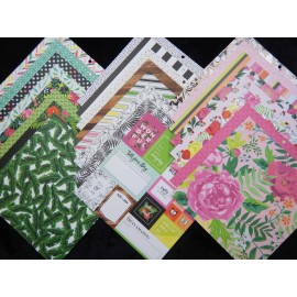 Park Lane 12x12 Scrapbook Paper Cardstock Modern Florals Palm Leaves Botanical Mom Pink 24