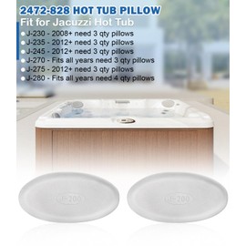 Bonbo 2-Pack 2472-828 Oval Gray Spa Pillow for Jacuzzi 2008-Current J-200 Series Hot Tub, Include J-230 J-235 J-245 J-270 J-275 J-280