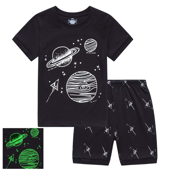 RKOIAN Little Boys Short Pajamas Sets Glow in The Dark