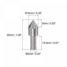 uxcell 6mm Shank, 45# Steel 10mm Dia Plum Dead Center Ejector Pin Drill Chuck Cone Tip for Mini CNC Lathe Beads Machine