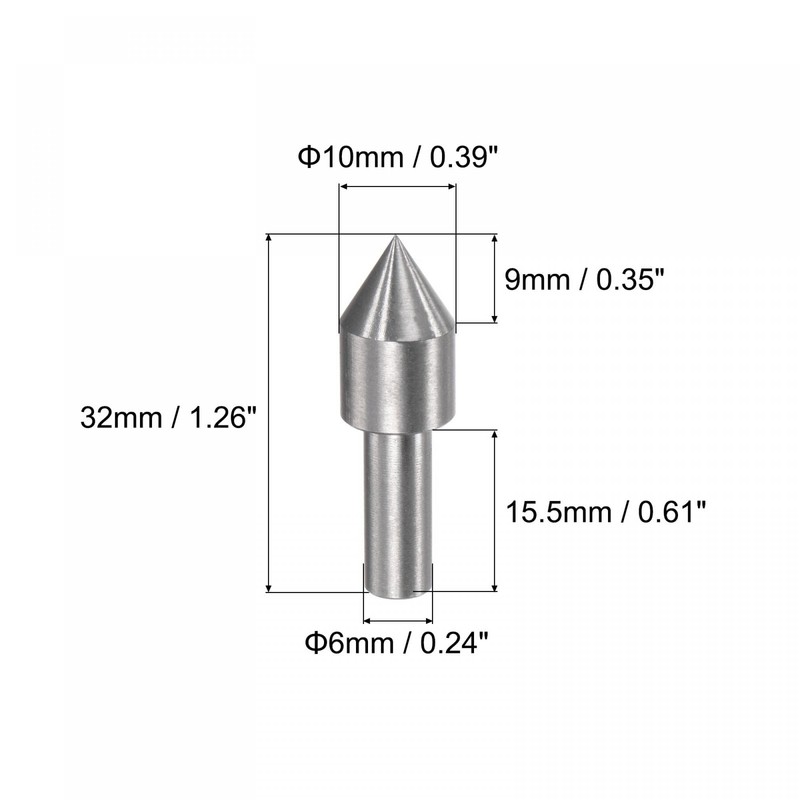 uxcell 6mm Shank, 45# Steel 10mm Dia Plum Dead Center