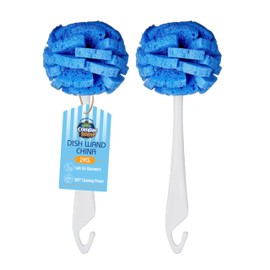 COMPAC HOME Dish Wand Kitchen Sponge | Effectively Clean China Dishes and Glassware | Unique Round Ball Shaped All-Around Cleaning Sponge | Gentle Flexible Brushes for Your Nice Dishes, 6 Count