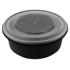 Restaurantware-Cater Tek 101 Ounce Serving Bowls, 25 Count Microwavable, Freezable, Round Disposable Plastic Black Catering Bowls With Lids - Ideal For Soups, Stews, Salads, Chilli, Or Noodles
