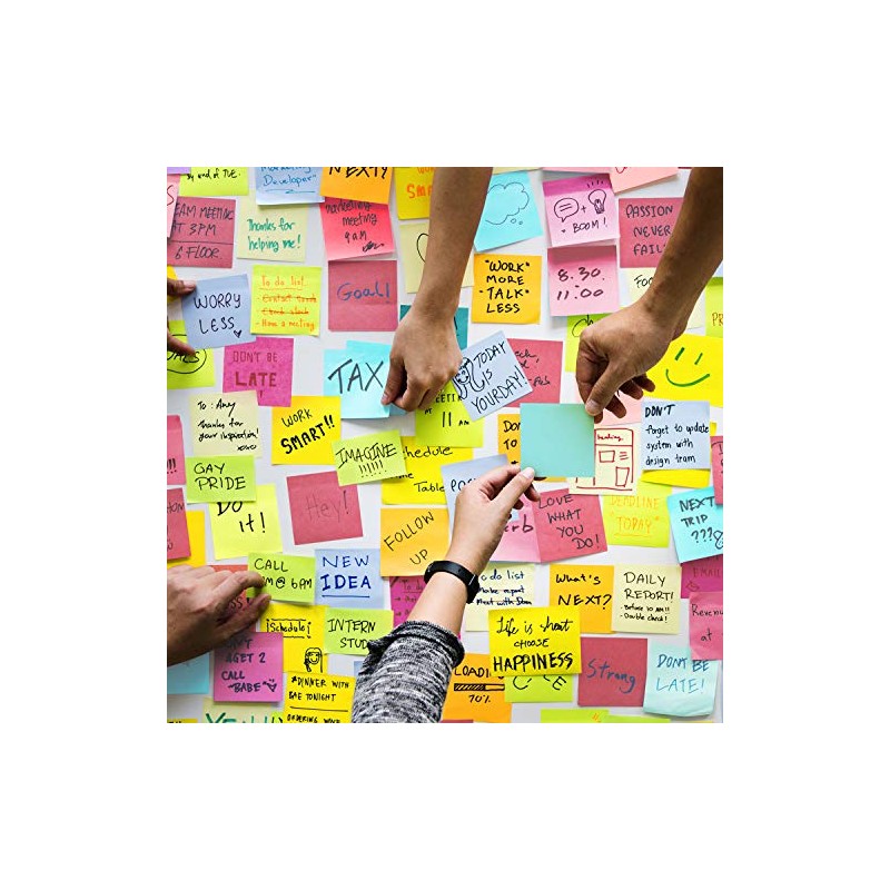 ZCZN Small Sticky Notes, 2in x 2in, 100 Sheets/Pad, 8