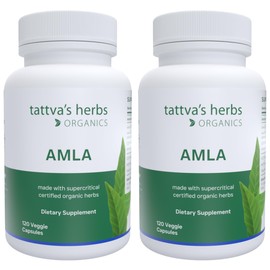 Tattva's Herbs Superfruit Amla Supplement, Vitamin C Supplement, Amla Powder Capsules, Amla Oil Capsules, Antioxidant Support, Gooseberry Supplement, 240 Count (2 Pack), 25 Years of Premium Service