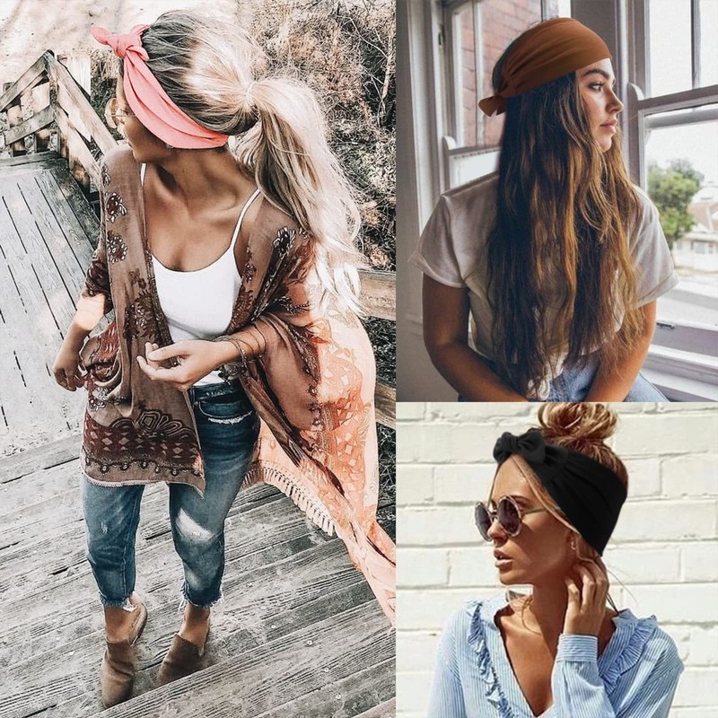 DRESHOW 6 Pack Women Headbands Wide Elastic Hair Bands Head