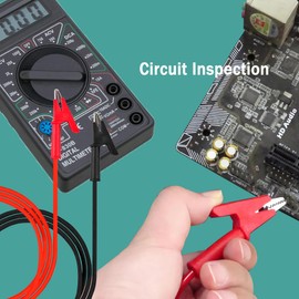 RPTCOTU Alligator Clip to Alligator Clip Silicone Jumper Wire Alligator Clip Electrical Test Leads 12AWG 5.9 ft Cable with Alligator Clips for Multimeter Electrical Testing(Y-Y 12A 1.8m)