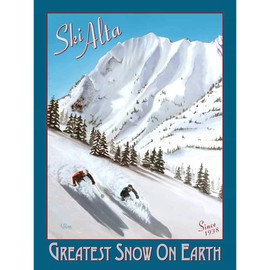 Alta - Greatest Snow On Earth Utah Vintage Ski Poster, 18 x 24 inches
