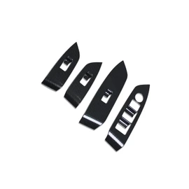 ZUNEIGUNG Mazda CX-5 2nd Generation KF Door Window Button Switch Panel Cover Fits New MAZDA CX5 Design Interior Parts Accessories Stainless Steel 4 Pieces [Carbon Style]