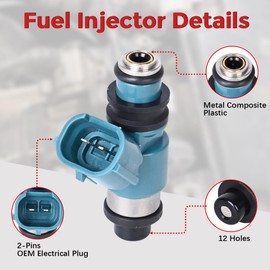 RLP Fuel Injectors IJ105/3 Compatible with Honda TRX420FM TRX420FPM Rancher 420 4X4 2007 2008 2009 2010 2011 2012 2013