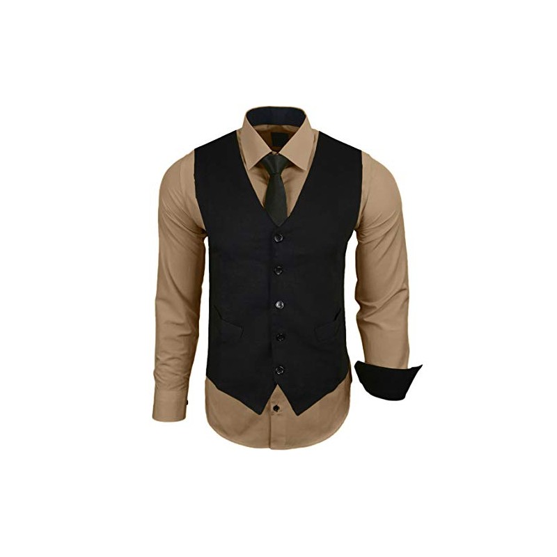 Baxboy B-44-HWKR Men's Shirt with Waistcoat Tie Suit Jacket Business