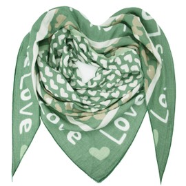 Gloop Women's Scarf XXL Triangular Scarf Women's Triangle Scarf Cotton Muslin Scarf Poncho Without Scratching on Skin Made in Italy 135 cm × 135 cm × 220 cm, 02683a2 Green, Unit size