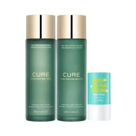 Kim Jeong-moon Aloe Jo Eun House Soothing Basic Set Toner, Emulsion + Cooling Sun Stick Jeju Edition 924610 Kim Jeong-moon Aloe Cure Essential Cream 50ml 2pcs / 조은하우스 수딩 기초 세트 토너, 에멀전 + 쿨링선스틱제주에디션 924610 김정문알로에 큐어 에센셜 크림 50ml 2개