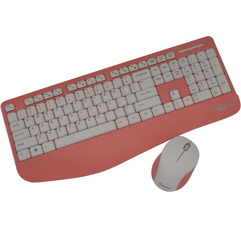 Impecca Pink Wireless Keyboard and Mouse Combo for Computer with