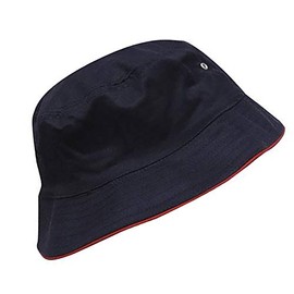 MFAZ Morefaz Ltd Unisex Bucket Hat Sun Protection Cap Fishing Outdoor Sun Beach Hat (Nave Red Rim Cotton)