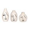 Sass & Belle Abstract Face White Vases - Set of