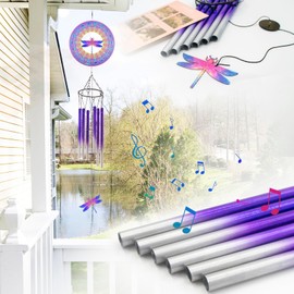 Wind Chime with Dragonfly Wind Spinner, Gifts for Men, Women, Retirement, Teachers, Parents - Outdoor Hanging Decor Clearance for Garden, Patio, Backyard or Porch