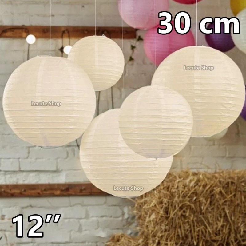 Lanterns 10 Pantallas Chinas 12 Pulgadas 30cm Blancas Lampara Lintern