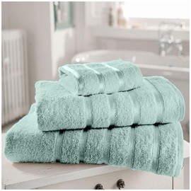 VELVETIO Premium Bath Towels - Extra Large 400GSM, Ultra Soft 100% Cotton 4 Piece Stripe Bath Towel, Water Absorbent & Quickly Dry Towels for Bathroom 70 x 120cm, Duck Egg