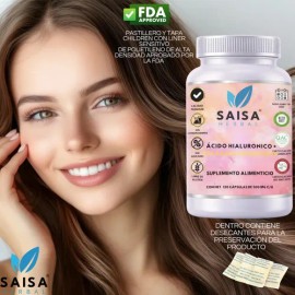 Ácido Hialurónico  Colágeno Hidrolizado 120 Cáps  Saisa Herbal  Suplemento Alimenticio  Belleza y Salud Articular                                     
