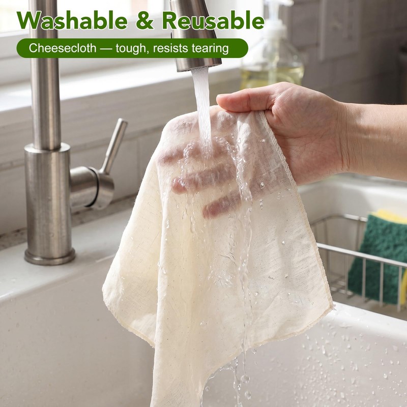 10 PCS Cheese Cloths for Straining, 20x20 Inch Grade 100