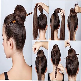 LALOCAPEYO 8 Pieces Acetate Hair Sticks Leopard Print Hair Pins, Tortoise Shell Hairpin Vintage Hair Chopsticks Retro Hairpins Disk, Hair Accessories for Women Girls (Classic)