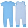 Aablexema 2PCS Baby Cotton Romper Zipper Short Sleeve & Sleeveless