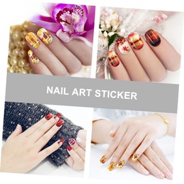 FOMIYES 60 Sheets Maple Leaf Nail Decals Squirrel Fall Theme Nail Art Stickers