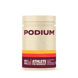 Podium Nutrition Polvo Pre-Entrenamiento para Atletas, Sabor Sandía Ácida, 25 Porciones, Beta-Alanina Y Cafeína para Obtener Energía, Sin Gluten, Sin 