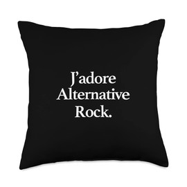 J'adore Music J'Adore (I Love) Alternative Rock, Funny Minimalist Throw Pillow, 18x18, Multicolor