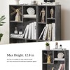 VECELO 3-Cube Open Bookcase, Small Bookshelf with Height Difference Shelves