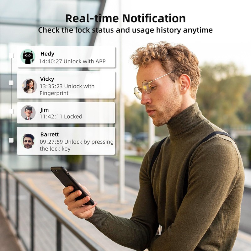 Smart Front Door Lock Set: NUTOMO Keyless Entry Fingerprint Deadbolt