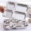 2Pack Stainless Steel Divided Plates Tray with Lids - 4