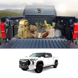 Karltys Truck Bed Cargo Net for Toyota Tundra 2007-2024 2025 Accessories, Envelope Style Elastic Pickup Truck Bed Cargo Net, Heavy Duty Nylon Mesh Storage Netting Organizer