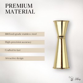 Jettory Jigger - Japanese Jigger 1 oz / 2 oz with Measurements Inside - Cocktail Jigger - Jigger Made of Food Grade 304 Stainless Steel for Bartending - Bar Measuring Jigger (Gold)