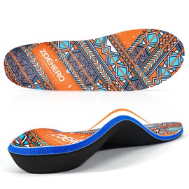 Bohemian Arch Support Inserts for Men & Women, Robust Arch Support Shoe Insoles, Flat Feet Insoles, Built-in Arch Support Plate, Deep Heel Cup and Heel Cushioning Foam, Offering Enhanced Stability, Shoe Insoles for Standing All Day, Work, Sports (Men's U
