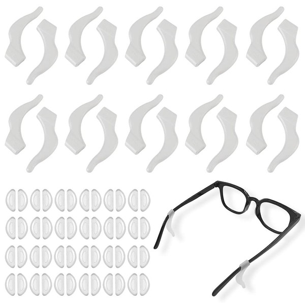 24 Pairs Anti Slip Eyeglass Nose Pads,DanziX Soft Silicone Nose Pads for Glasses,Nosepads with Super Sticky Backing for Eye Glasses Sunglasses