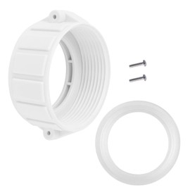 2" Spa Hot Tub Heater Split Nut Unions with Screw and Heater Gasket/O-Rings, Spa Heater Split Nut Replacement for Balboa Gecko (Actual Size 3 Inch, Split Nut for 2 Inch Heater Assemblies) - White