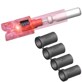 Lzwow 6PCS Lighted Nocks Universal Fit for Crossbow Bolts with .285”/.297”/.300”/.305” Bushings Half-Moon Light up Knocks (Red)