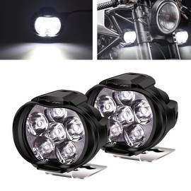 Aoling Motorcycle Fog Lamp, 12V Small LED Light, Bike Auxiliary Light, Motorcycle Fog Light, Waterproof, Motorcycle Fog Light, Spot, High Bright, Auxiliary Light, White, Extra Light, Car, Bicycle,