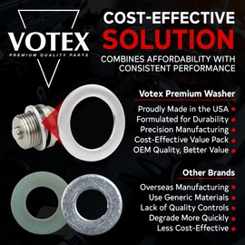 Votex - Oil Drain Plug Crush Washer fits Subaru Forester (1998-2013) - 2.5 Liter - 4 Cylinder - 20 Pack - Made in USA